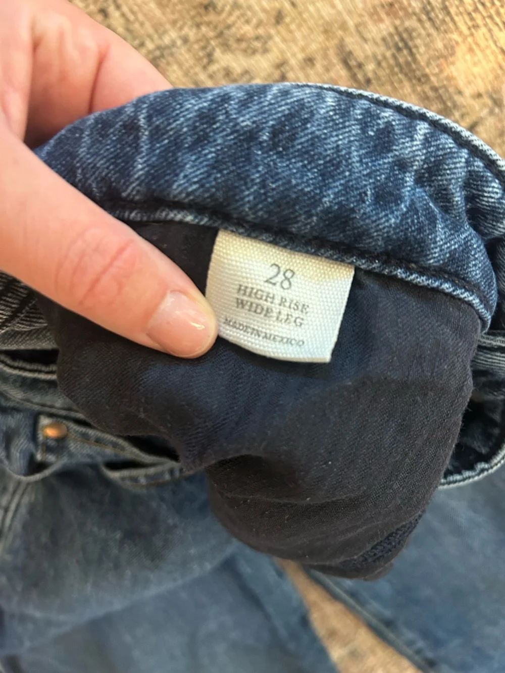 Treasure & Bond Wide Leg Jeans in Dark Blue Denim